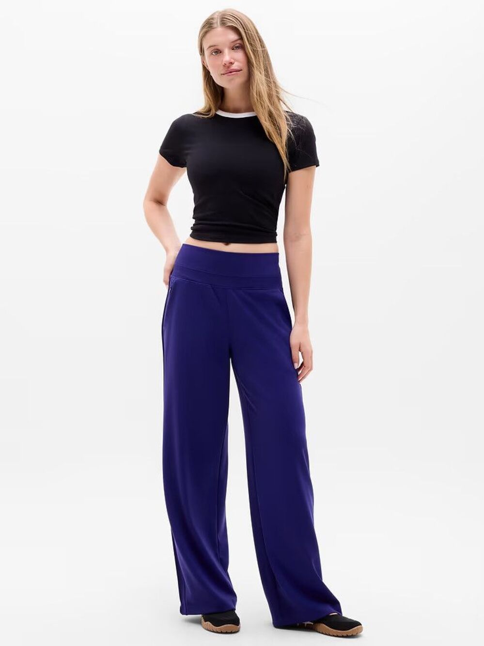 Athleta Venice Pintuck High Rise Wide Leg Pant Mystic #1175556